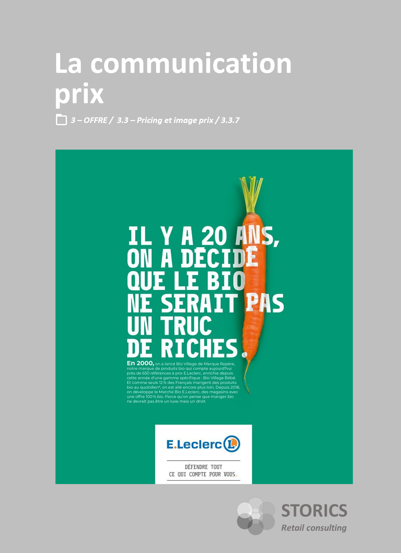 3.3.7 – La communication prix